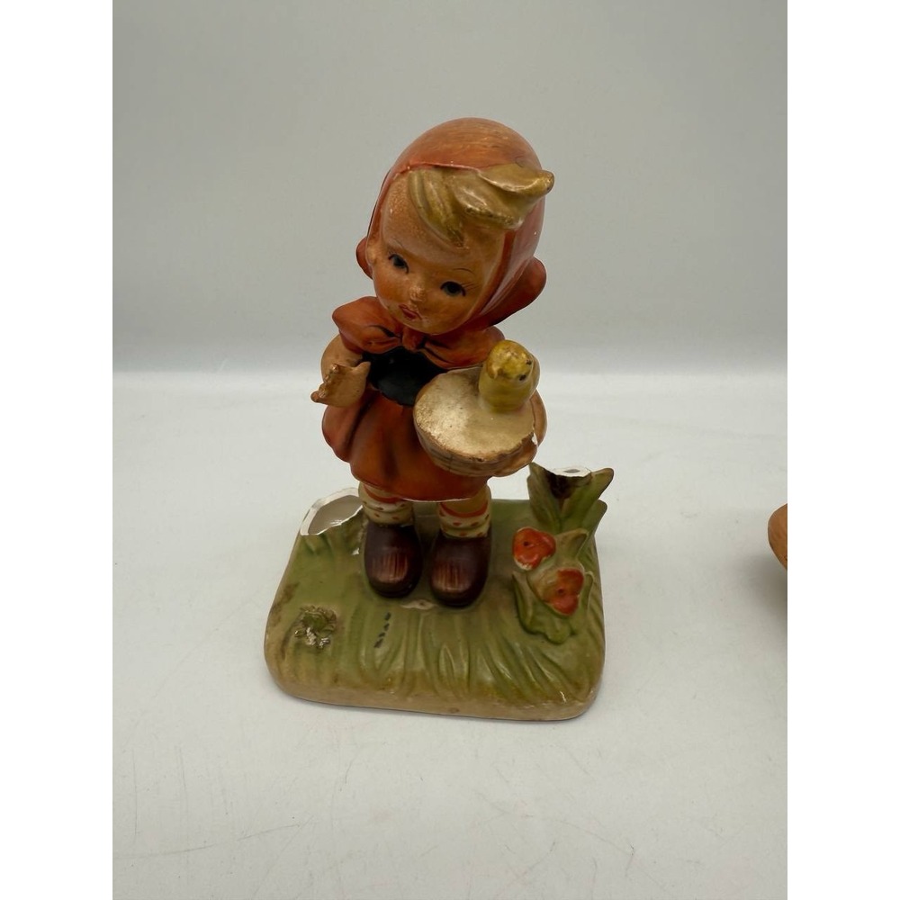 Lot of 4 handmade Moorcraft figures of two bunnies of a girl and a boy farmers - Picture 14 of 16